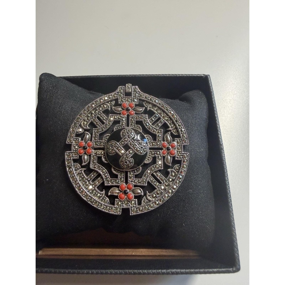 Judith Jack Sterling Silver Brooch Pin Fine Jewelry